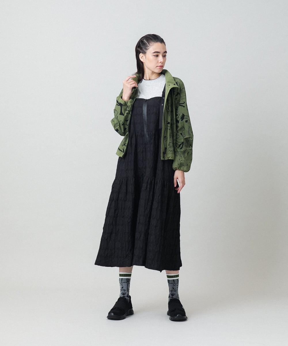 RSELD02590 TRUNK HIROKO KOSHINO(ヒロココシノ) ロゴアクセントティアードワンピース/日本製/洗える ブラック