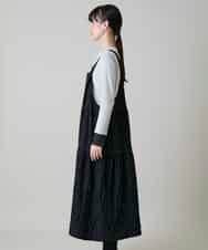 RSELD02590 TRUNK HIROKO KOSHINO(ヒロココシノ) ロゴアクセントティアードワンピース/日本製/洗える ブラック