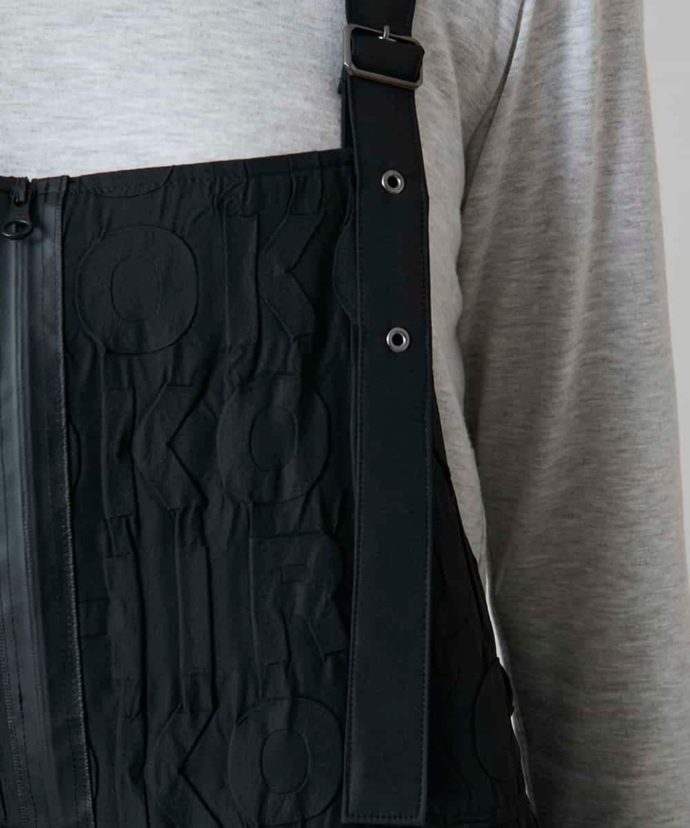 RSELD02590 TRUNK HIROKO KOSHINO(ヒロココシノ) ロゴアクセントティアードワンピース/日本製/洗える ブラック