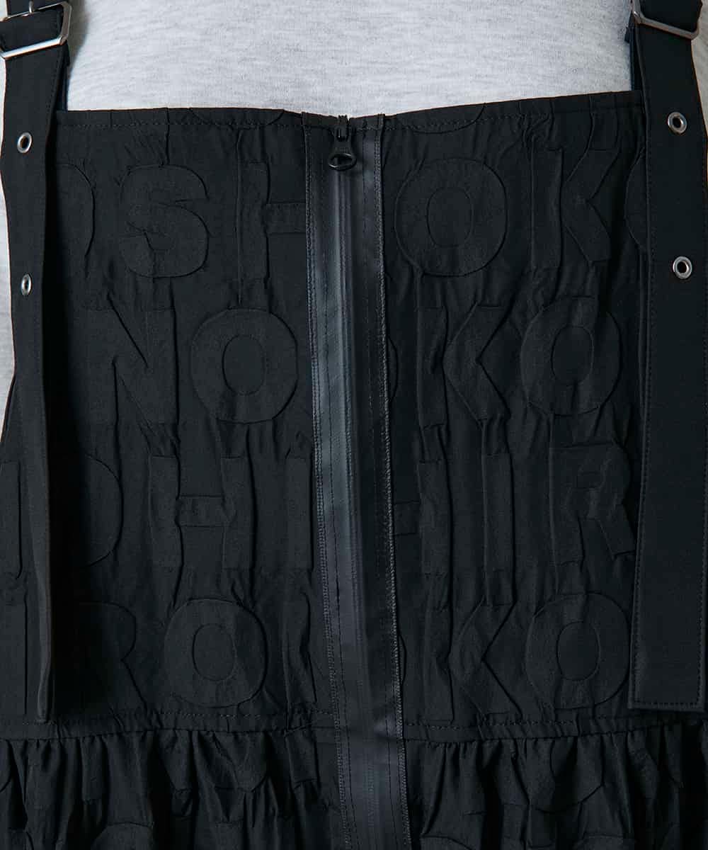 RSELD02590 TRUNK HIROKO KOSHINO(ヒロココシノ) ロゴアクセントティアードワンピース/日本製/洗える ブラック