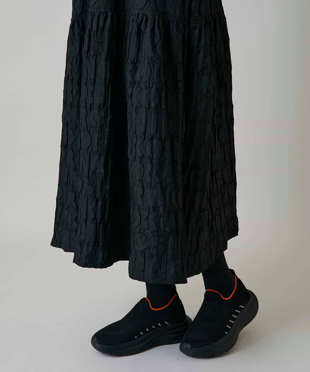 RSELD02590 TRUNK HIROKO KOSHINO(ヒロココシノ) ロゴアクセントティアードワンピース/日本製/洗える ブラック