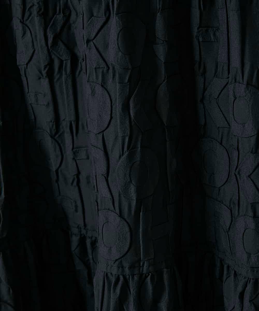 RSELD02590 TRUNK HIROKO KOSHINO(ヒロココシノ) ロゴアクセントティアードワンピース/日本製/洗える ブラック
