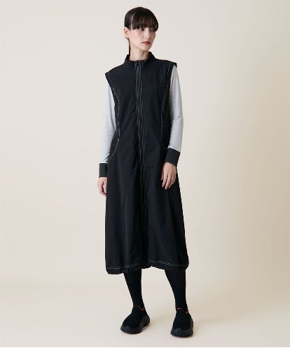 RSELE05630 TRUNK HIROKO KOSHINO ステッチアクセントジャンパーワンピース/洗える