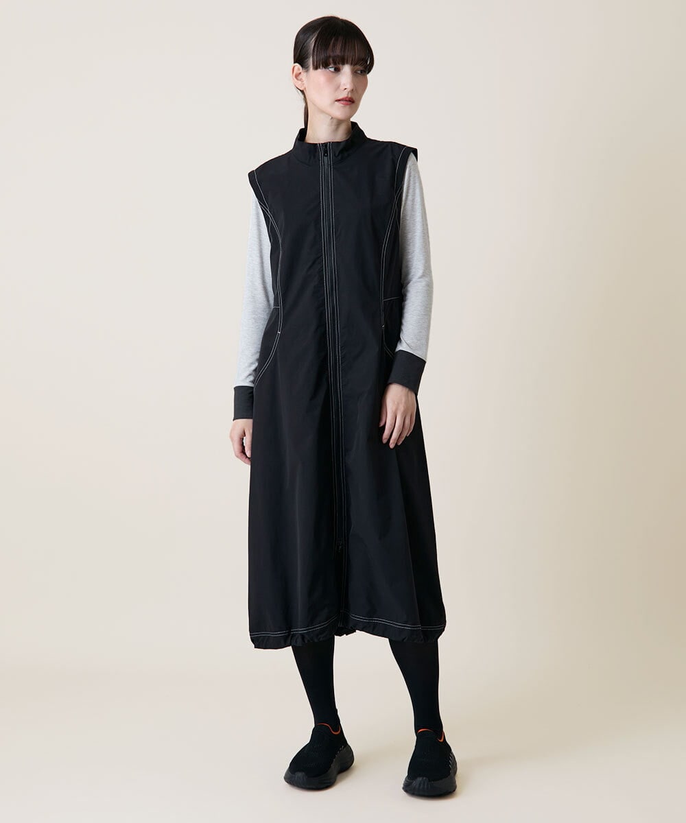RSELE05630 TRUNK HIROKO KOSHINO ステッチアクセントジャンパーワンピース/洗える
