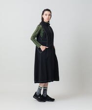 RSELE05630 TRUNK HIROKO KOSHINO(ヒロココシノ) ステッチアクセントジャンパーワンピース/洗える ブラック