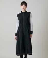 RSELE05630 TRUNK HIROKO KOSHINO(ヒロココシノ) ステッチアクセントジャンパーワンピース/洗える ブラック