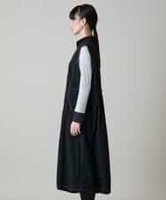 RSELE05630 TRUNK HIROKO KOSHINO(ヒロココシノ) ステッチアクセントジャンパーワンピース/洗える ブラック