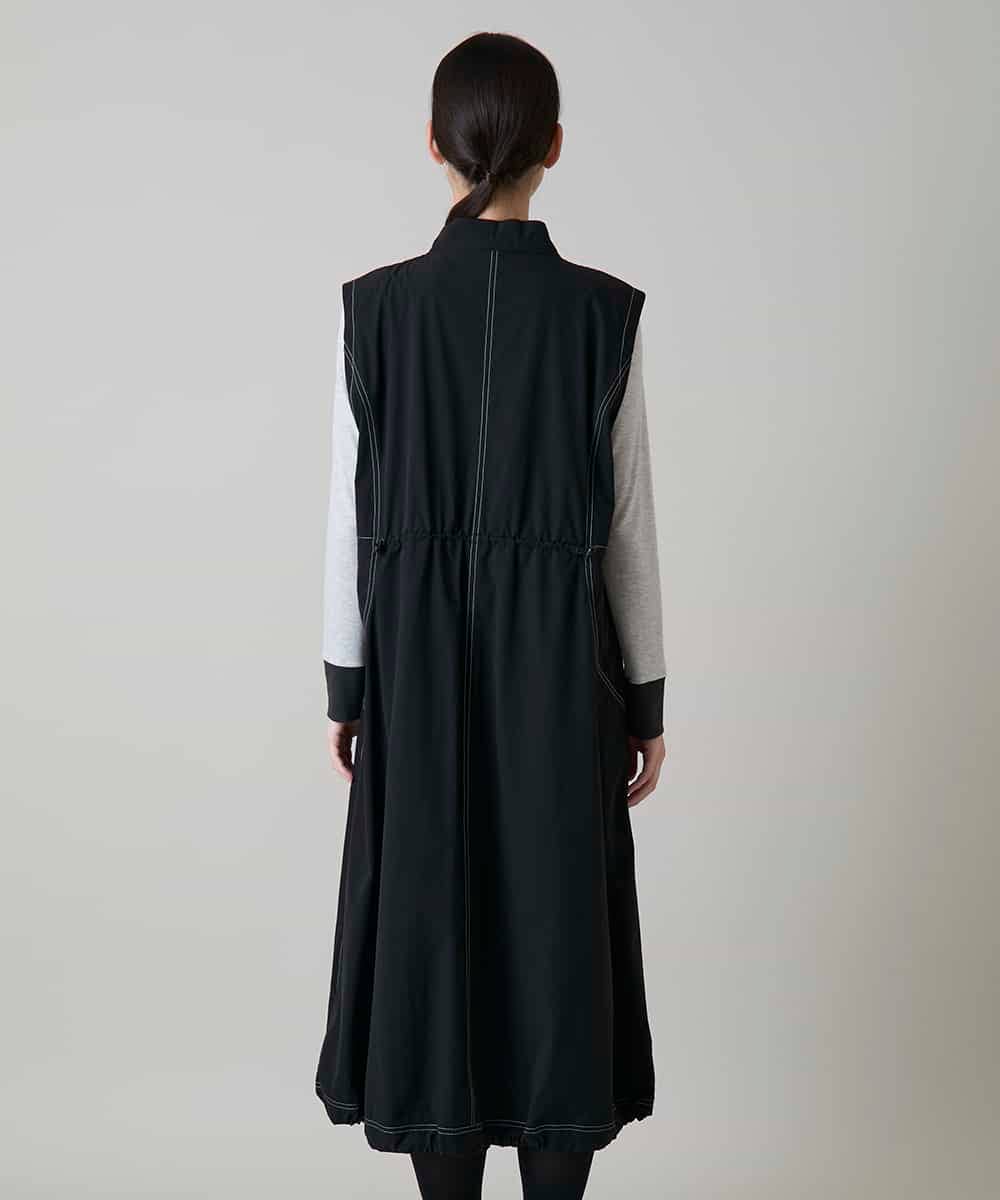 RSELE05630 TRUNK HIROKO KOSHINO(ヒロココシノ) ステッチアクセントジャンパーワンピース/洗える ブラック