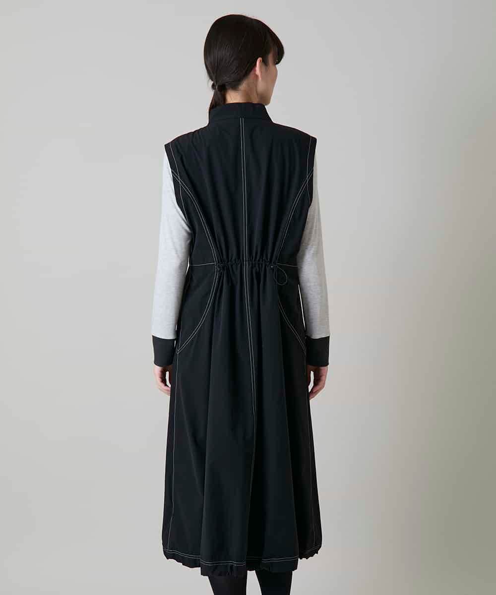 RSELE05630 TRUNK HIROKO KOSHINO(ヒロココシノ) ステッチアクセントジャンパーワンピース/洗える ブラック