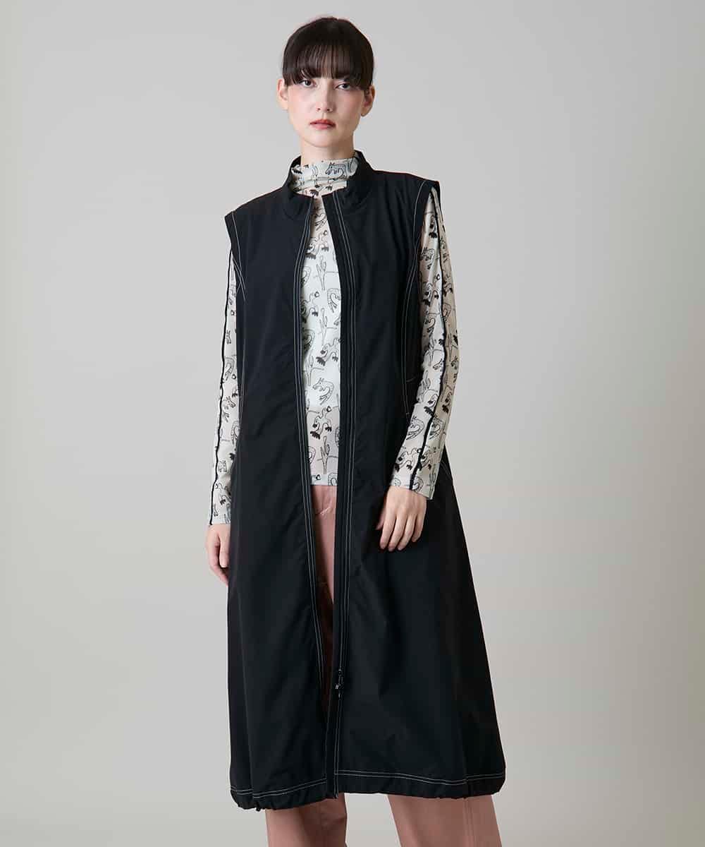 RSELE05630 TRUNK HIROKO KOSHINO(ヒロココシノ) ステッチアクセントジャンパーワンピース/洗える ブラック