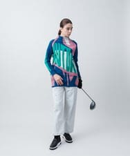 RSFAC35530 TRUNK HIROKO KOSHINO(ヒロココシノ) 【ゴルフウエア】グラフィック柄ニットチュニック ブルー