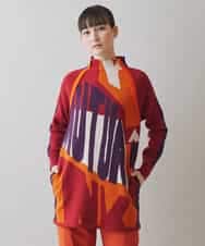 RSFAC35530 TRUNK HIROKO KOSHINO(ヒロココシノ) 【ゴルフウエア】グラフィック柄ニットチュニック レッド