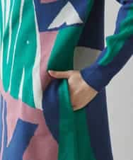 RSFAC35530 TRUNK HIROKO KOSHINO(ヒロココシノ) 【ゴルフウエア】グラフィック柄ニットチュニック ブルー