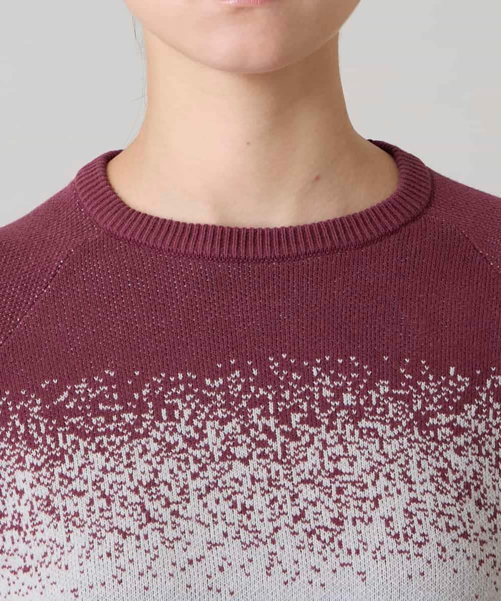 RSFAE03390 TRUNK HIROKO KOSHINO(ヒロココシノ) グラデーションロゴジャカードニットプルオーバー/洗える ネイビー