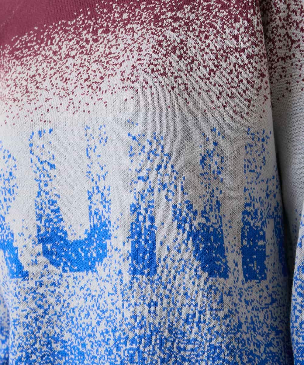 RSFAE03390 TRUNK HIROKO KOSHINO(ヒロココシノ) グラデーションロゴジャカードニットプルオーバー/洗える ネイビー