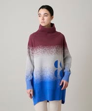 RSFAE04490 TRUNK HIROKO KOSHINO(ヒロココシノ) グラデーションジャカードニットチュニック/洗える ネイビー