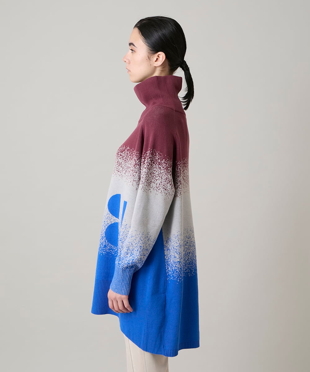 RSFAE04490 TRUNK HIROKO KOSHINO(ヒロココシノ) グラデーションジャカードニットチュニック/洗える ネイビー