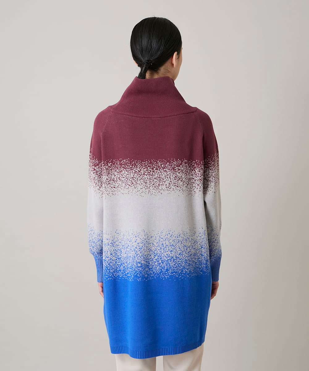 RSFAE04490 TRUNK HIROKO KOSHINO(ヒロココシノ) グラデーションジャカードニットチュニック/洗える ネイビー