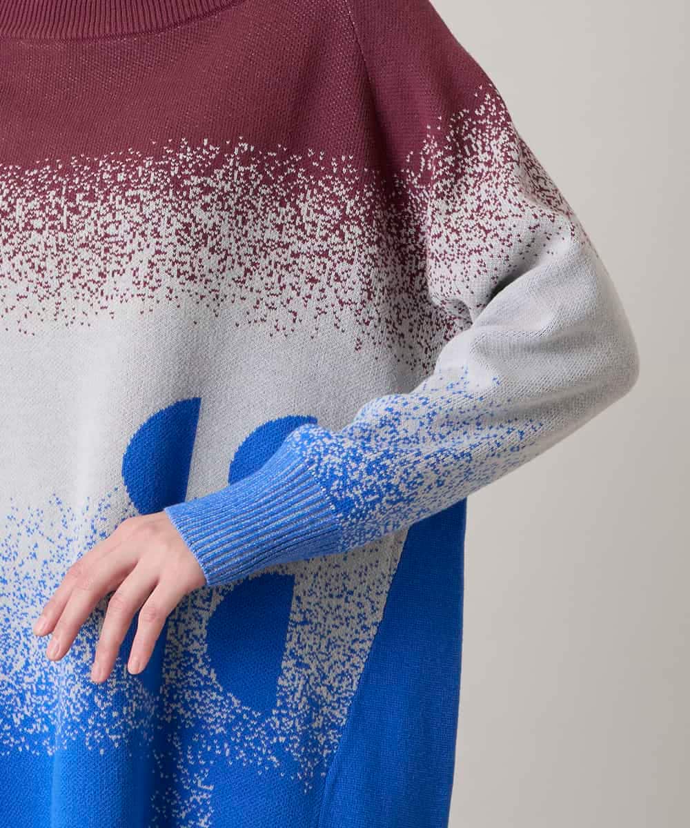 RSFAE04490 TRUNK HIROKO KOSHINO(ヒロココシノ) グラデーションジャカードニットチュニック/洗える ネイビー