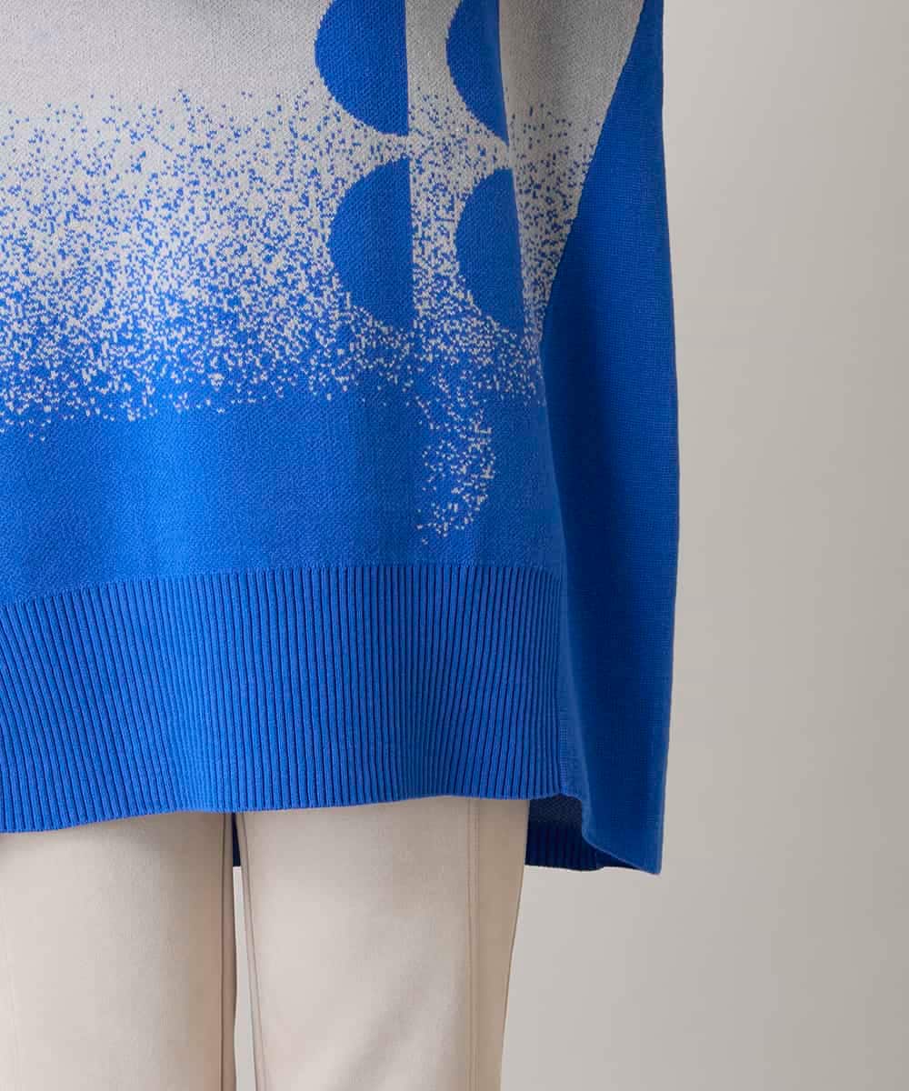 RSFAE04490 TRUNK HIROKO KOSHINO(ヒロココシノ) グラデーションジャカードニットチュニック/洗える ネイビー