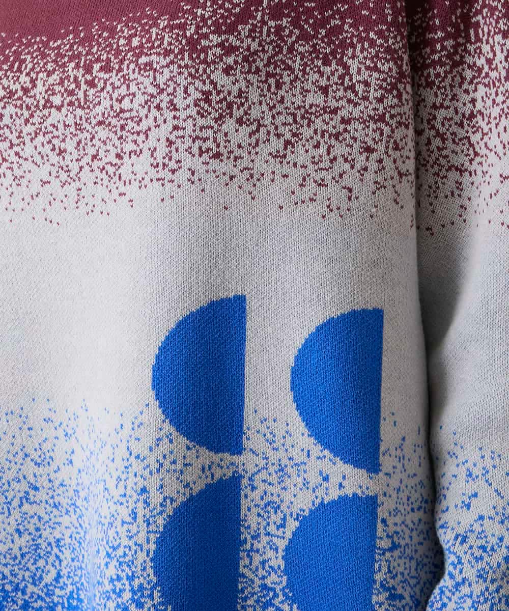 RSFAE04490 TRUNK HIROKO KOSHINO(ヒロココシノ) グラデーションジャカードニットチュニック/洗える ネイビー