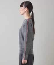 RSFAF30470 TRUNK HIROKO KOSHINO(ヒロココシノ) ヘリンボーンボートネックニットプルオーバー ブラック