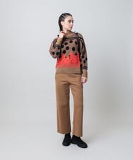 RSFAG11430 TRUNK HIROKO KOSHINO(ヒロココシノ) グラフィカルジャカードニットプルオーバー /日本製 /洗える レッド