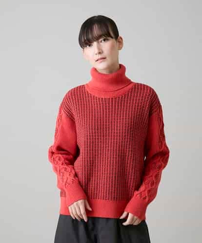 RSFAH15590 TRUNK HIROKO KOSHINO ハンドステッチタートルニットプルオーバー/洗える