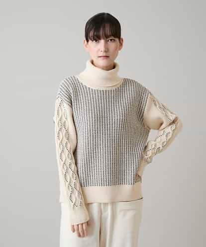 RSFAH15590 TRUNK HIROKO KOSHINO ハンドステッチタートルニットプルオーバー/洗える