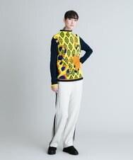 RSFAS35360 TRUNK HIROKO KOSHINO(ヒロココシノ) 【日本製】インターシャジャガードニット ネイビー