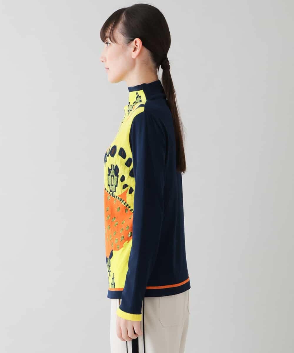 RSFAS35360 TRUNK HIROKO KOSHINO(ヒロココシノ) 【日本製】インターシャジャガードニット ネイビー