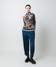 RSFCD02390 TRUNK HIROKO KOSHINO(ヒロココシノ) ハートモチーフジャカードニットプルオーバー /日本製/洗える ブラウン