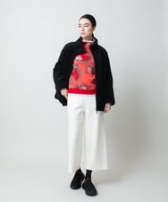 RSFCD02390 TRUNK HIROKO KOSHINO(ヒロココシノ) ハートモチーフジャカードニットプルオーバー /日本製/洗える ブラウン