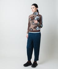 RSFCD02390 TRUNK HIROKO KOSHINO(ヒロココシノ) ハートモチーフジャカードニットプルオーバー /日本製/洗える ブラウン