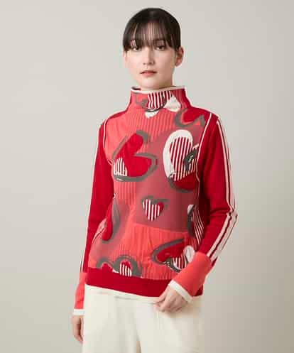 RSFCD02390 TRUNK HIROKO KOSHINO ハートモチーフジャカードニットプルオーバー /日本製/洗える