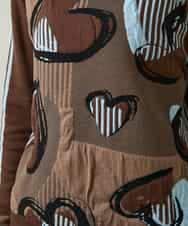 RSFCD02390 TRUNK HIROKO KOSHINO(ヒロココシノ) ハートモチーフジャカードニットプルオーバー /日本製/洗える ブラウン