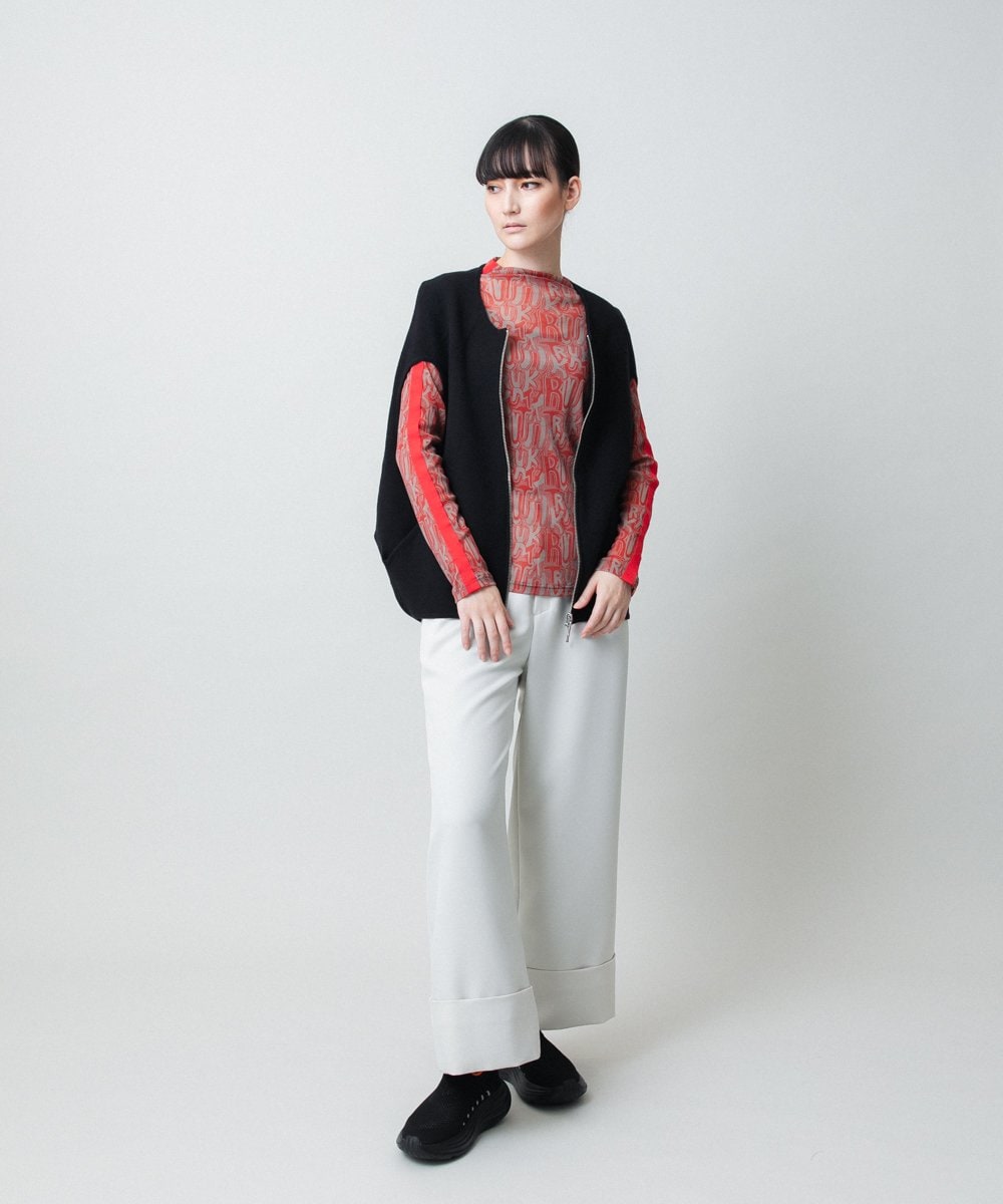 RSFCD08460 TRUNK HIROKO KOSHINO(ヒロココシノ) 【先行予約】ミラノリブデザインニットベスト/洗える ブラック