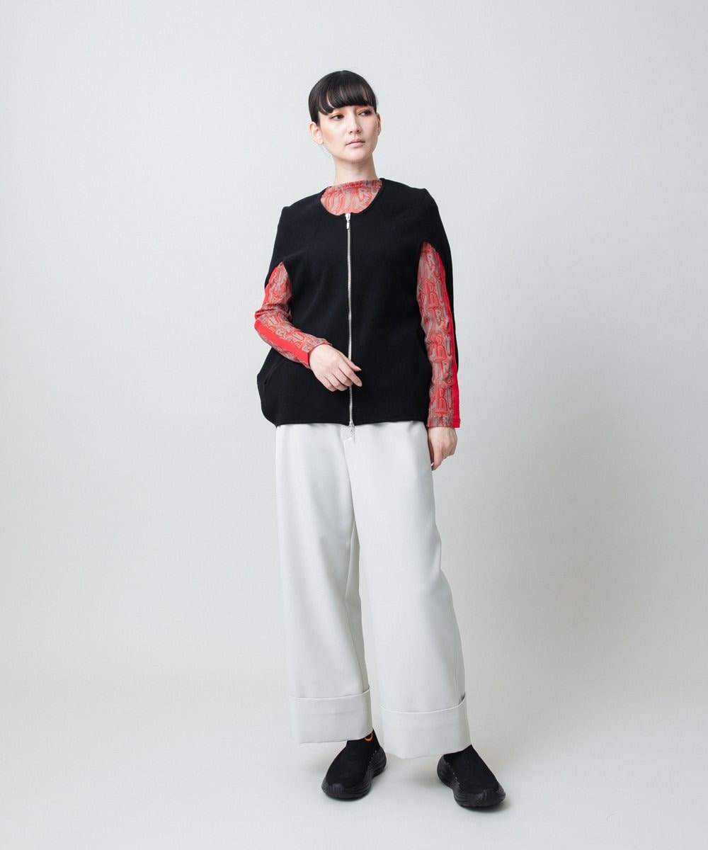 RSFCD08460 TRUNK HIROKO KOSHINO(ヒロココシノ) 【先行予約】ミラノリブデザインニットベスト/洗える ブラック