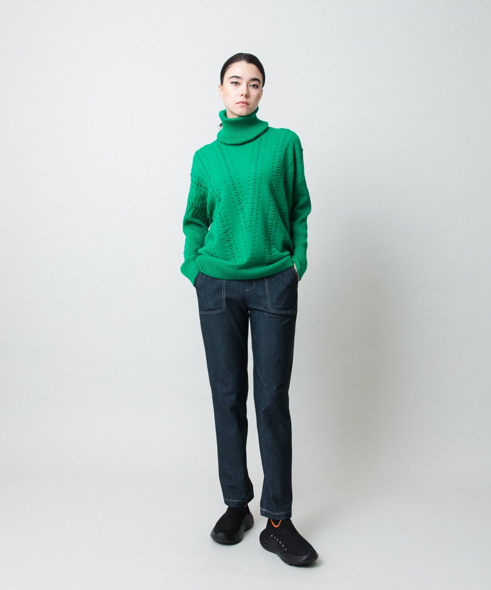 RSFCD11460 TRUNK HIROKO KOSHINO(ヒロココシノ) ジャカードニットデザインプルオーバー /洗える グリーン