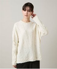 RSFCD11460 TRUNK HIROKO KOSHINO(ヒロココシノ) ジャカードニットデザインプルオーバー /洗える アイボリー
