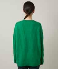 RSFCD11460 TRUNK HIROKO KOSHINO(ヒロココシノ) ジャカードニットデザインプルオーバー /洗える グリーン