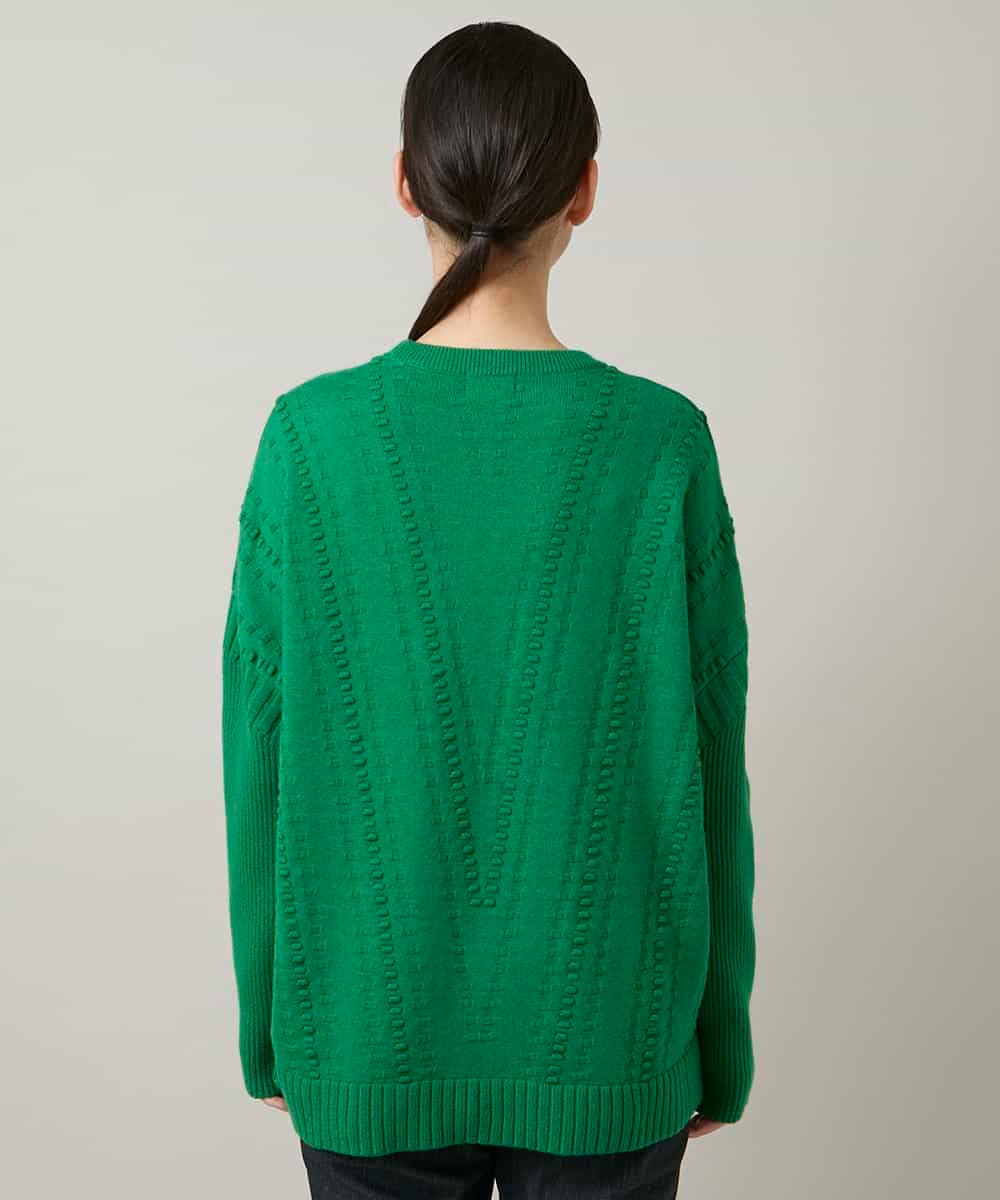 RSFCD11460 TRUNK HIROKO KOSHINO(ヒロココシノ) ジャカードニットデザインプルオーバー /洗える グリーン