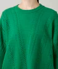 RSFCD11460 TRUNK HIROKO KOSHINO(ヒロココシノ) ジャカードニットデザインプルオーバー /洗える グリーン