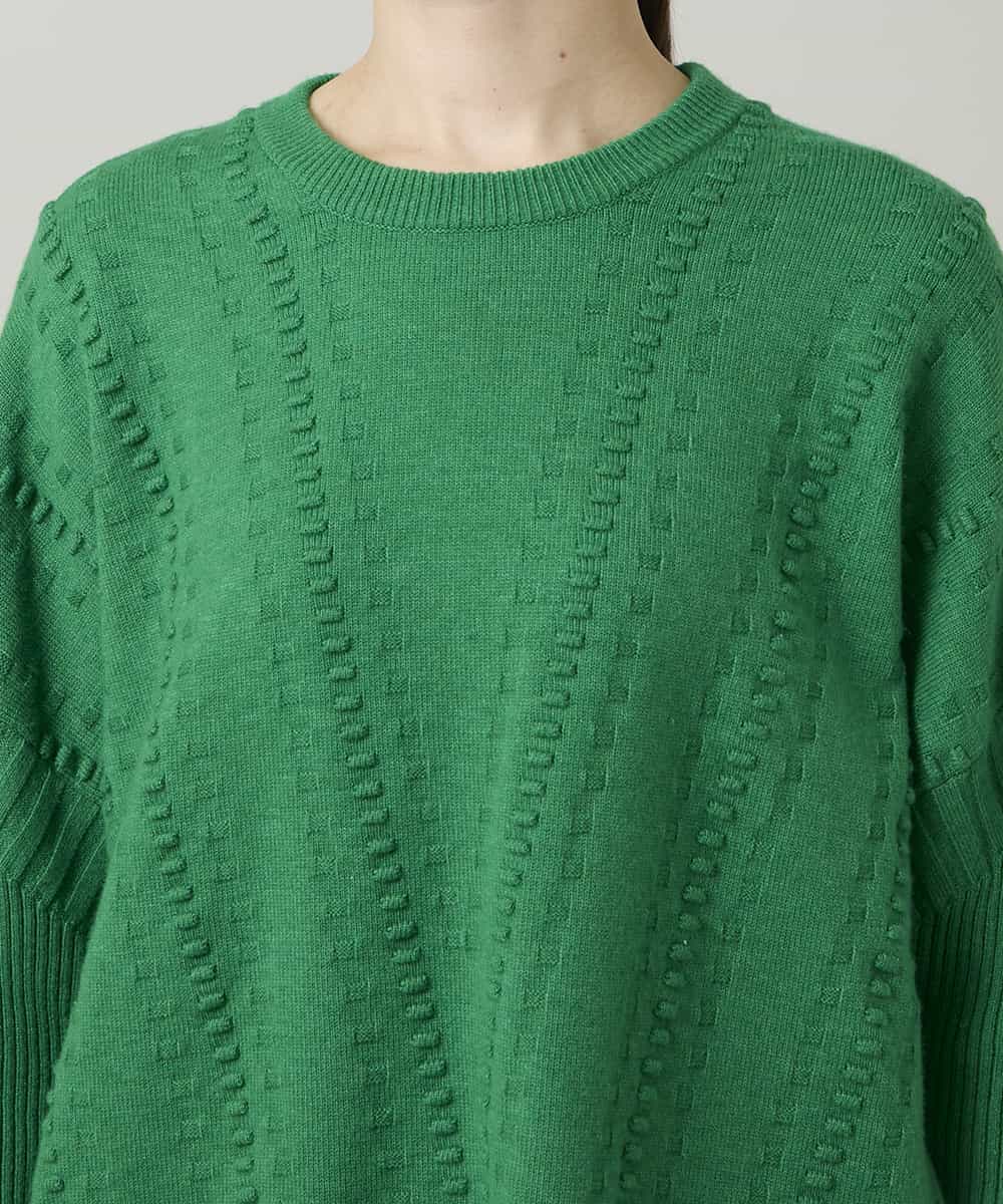 RSFCD11460 TRUNK HIROKO KOSHINO(ヒロココシノ) ジャカードニットデザインプルオーバー /洗える グリーン
