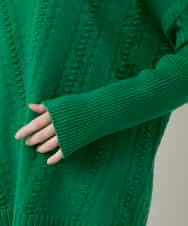 RSFCD11460 TRUNK HIROKO KOSHINO(ヒロココシノ) ジャカードニットデザインプルオーバー /洗える グリーン