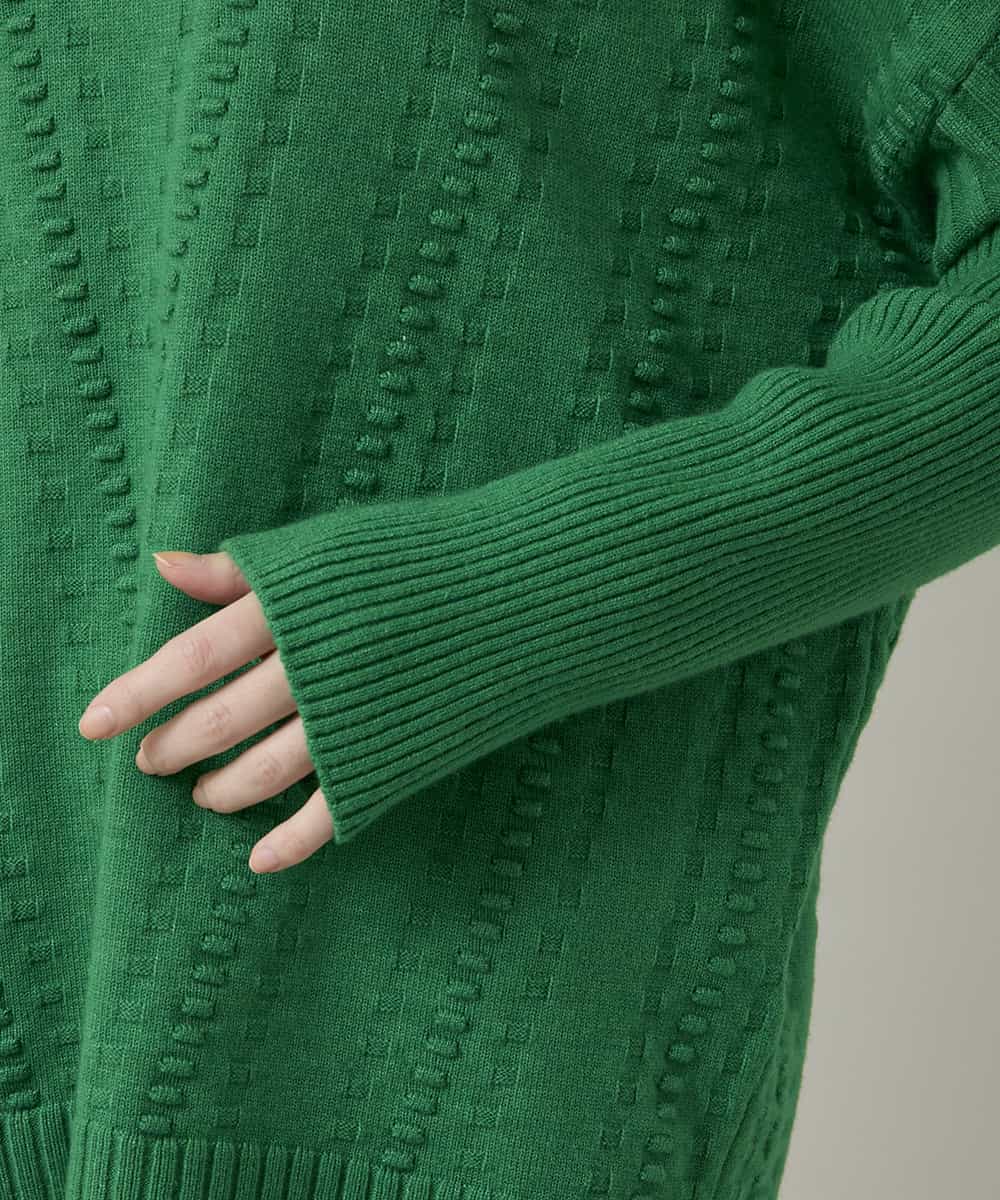 RSFCD11460 TRUNK HIROKO KOSHINO(ヒロココシノ) ジャカードニットデザインプルオーバー /洗える グリーン