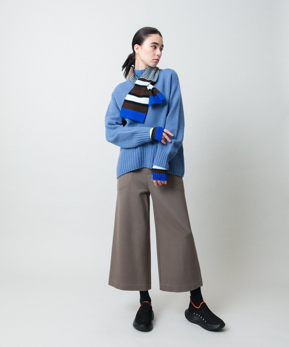 RSFCD13330 TRUNK HIROKO KOSHINO(ヒロココシノ) ホールガーメントハイネックニットプルオーバー /日本製 ブルー