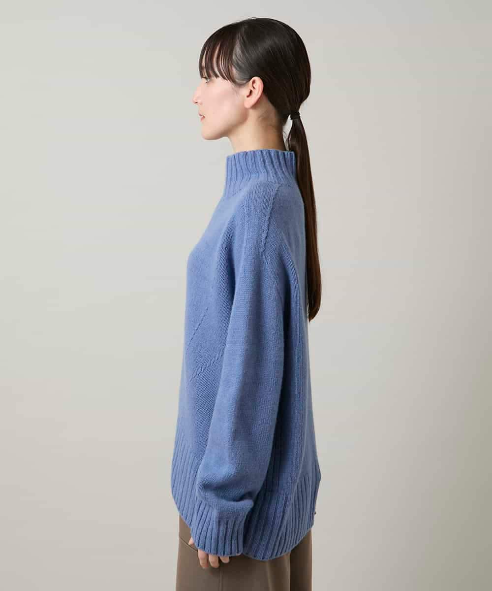 RSFCD13330 TRUNK HIROKO KOSHINO(ヒロココシノ) ホールガーメントハイネックニットプルオーバー /日本製 ブルー