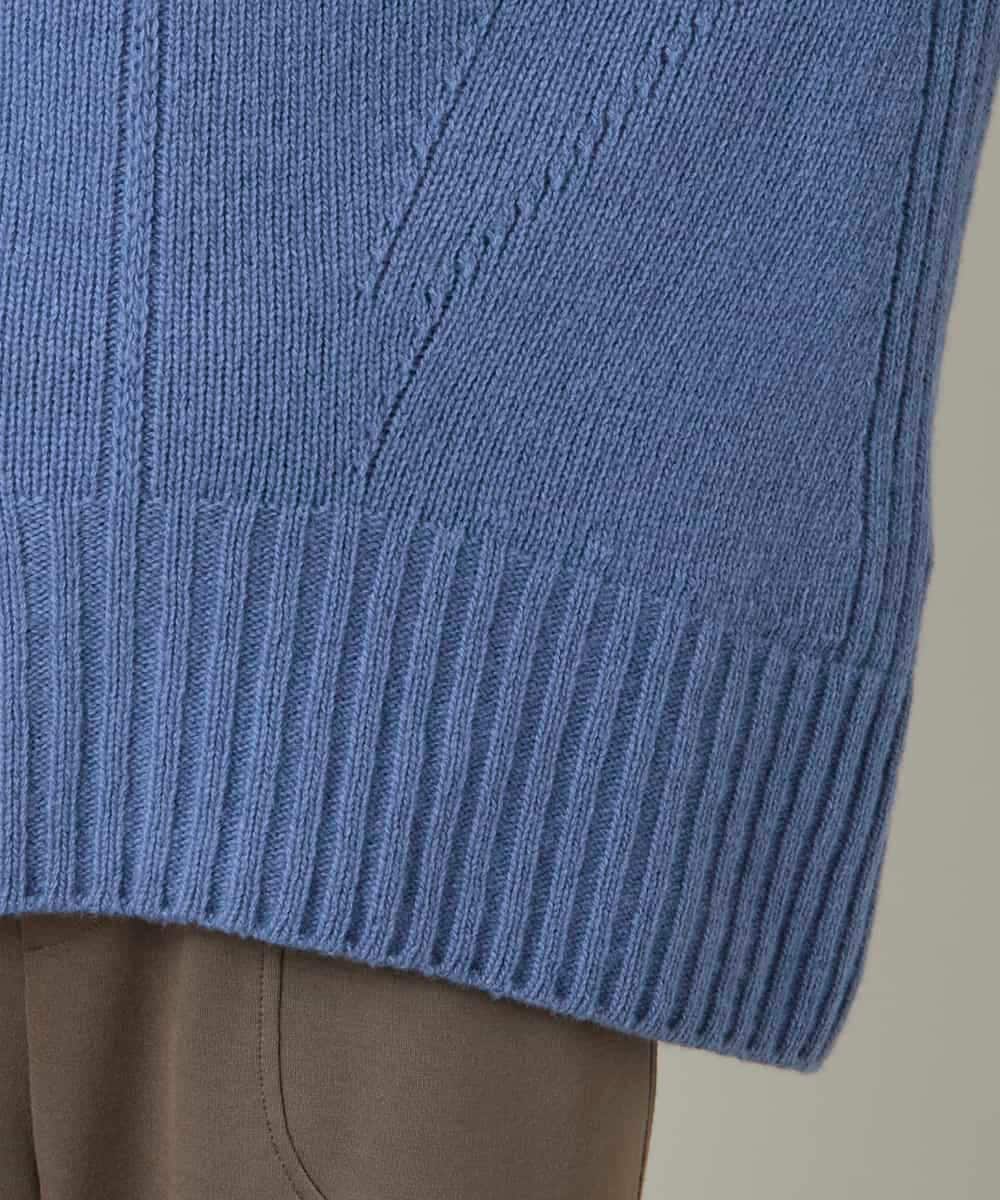 RSFCD13330 TRUNK HIROKO KOSHINO(ヒロココシノ) ホールガーメントハイネックニットプルオーバー /日本製 ブルー