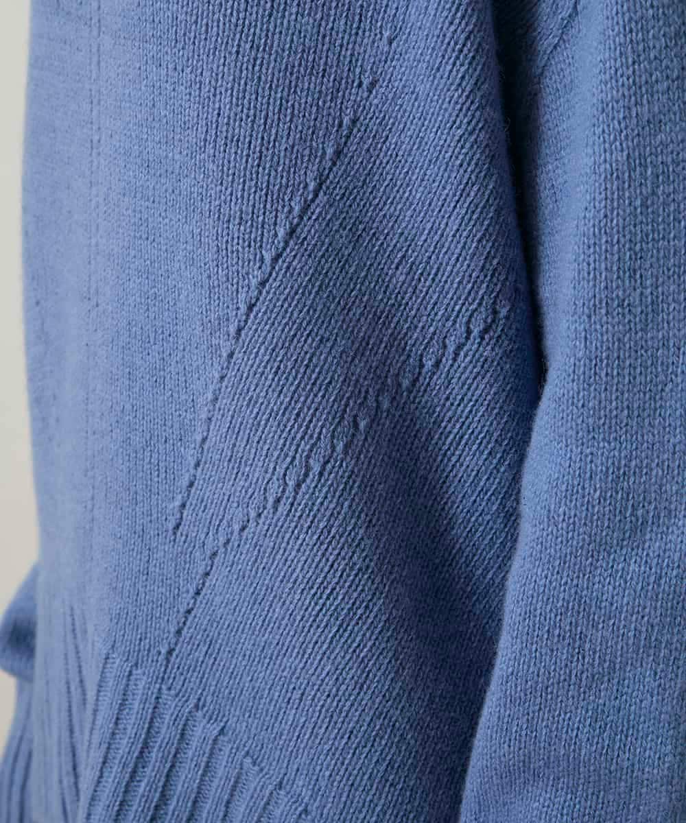 RSFCD13330 TRUNK HIROKO KOSHINO(ヒロココシノ) ホールガーメントハイネックニットプルオーバー /日本製 ブルー